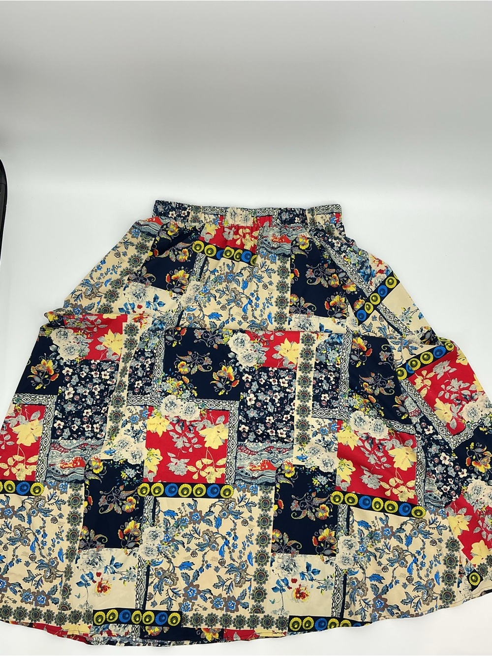 Patchwork Floral Print Maxi Skirt - Picture 9 of 12